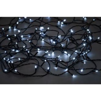 Girlianda Finnlumor 120 LED balta šviesa, juodas laidas, 17 m
