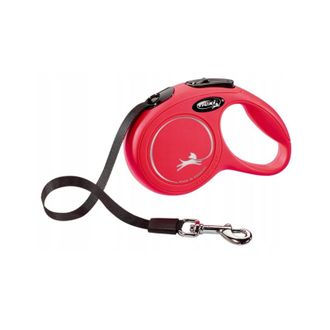 FLEXI New Classic Tape raudonas pavadėlis S-5m iki 15kg, C5055153