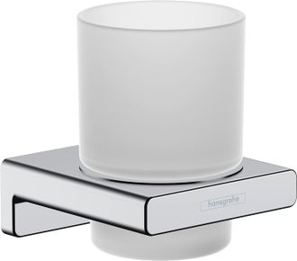 Stiklinė su laikikliu Hansgrohe AddStoris, chromas, 41749000