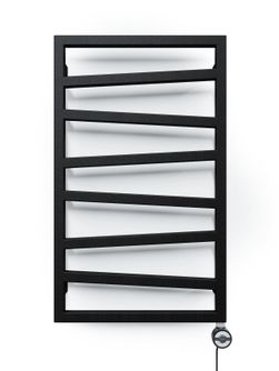 Elektrinis rankšluosčių džiovintuvas Terma ZigZag, metalinė juoda, 50 cm x 83.5 cm, 300 W, dešininis, pilnai paruoštas naudojimui