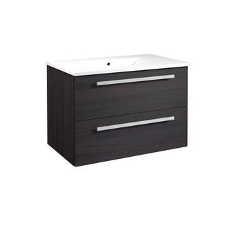 Vonios spintelė su praustuvu Serena 80 cm, juodas ąžuolas 14113501