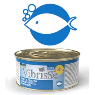 VIBRISSE kons. katėms želatinoje su tunu 70g 12vnt (24), C1018423
