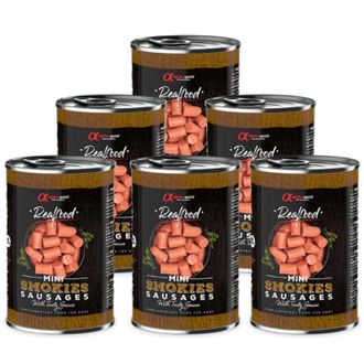 ALPHA SPIRIT Realfood dūmo kvapo pjaustytos dešrelės 400g 6vnt, ALPHD060620051