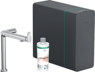 Hansgrohe Aqittura M91 SodaSystem 240 1jet virtuvinis maišytuvas filtruotam ir gazuotam vandeniui, Chromas, 76837000