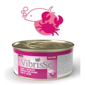 VIBRISSE kons. katėms tunas su krabais 70g 12vnt (24), A1018779