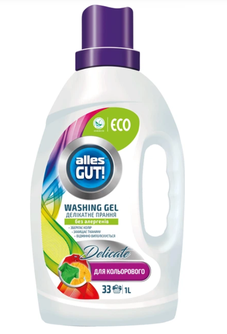 Eco švelnus skalbimo gelis spalvotiems drabužiams AllesGUT, 1L, 7198