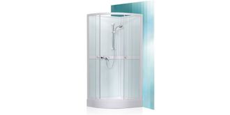 Uždara pusapvalė dušo kabina Roth Simple, 90x90 cm