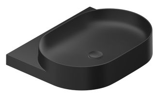 Ravak Keraminis praustuvas Yard 60, be angos maišytuvui, juodas matinis XJX0D060000