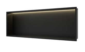 Įleidžiama sieninė lentyna Balneo Wall Box LED juodos sp., 30x90x10 cm, B0101020109-3