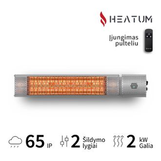 Infraraudonųjų spindulių šildytuvas Heatum URBAN H2000R Silver