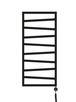 Elektrinis rankšluosčių džiovintuvas Terma ZigZag, metalinė juoda, 50 cm x 107 cm, 400 W, dešininis, pilnai paruoštas naudojimui