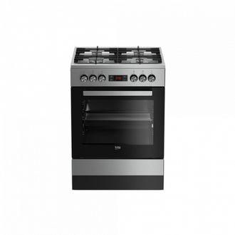 Dujinė 60 cm pločio viryklė BEKO FSM62332DX su elektrine orkaite