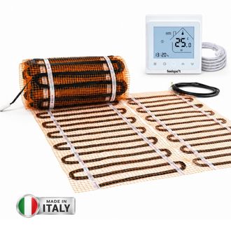 Grindinio šildymo tinklelis Warmset BLACK, 85W + program. termostatas Feelspot WTH51.36 NEW,170W, 2 m²