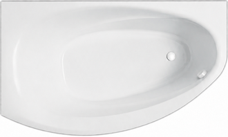 Akrilinė vonia Balteco ECLIPSE 169x97x66 cm, balta, E15 , su uždanga ir baltos spalvos sifonu
