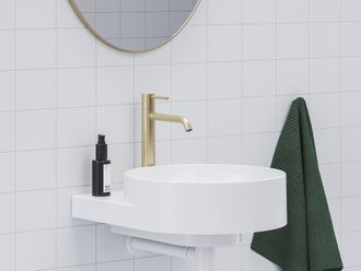 Praustuvo maišytuvas 250 mm be dugno vožtuvo, Ravak ES 014.60GLB, šlifuoto aukso, X070616