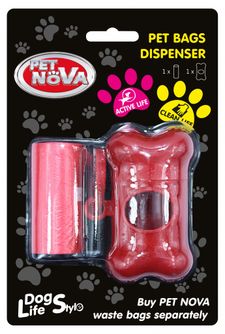 PET NOVA higieniniai maišeliai su raudonu dėklu, WDISPENSER-RE