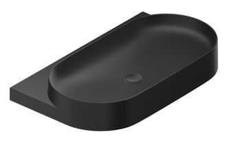 Ravak Keraminis praustuvas Yard 80, su skylė maišytuvui, juodas matinis XJX0D280002