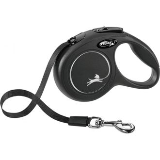 FLEXI New Classic Tape juodas pavadėlis XS-3m iki 12kg, C5055152
