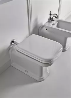 WC dangtis WALDORFF soft close, baltas su auksiniais vyriais, 418701