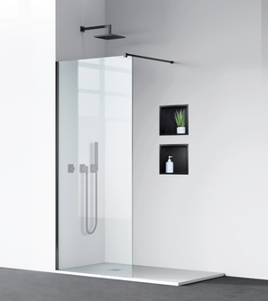 Dušo sienelė Balneo Walk-in Beira BLACK 90 cm juodos spalvos profiliu, K0101010110-5