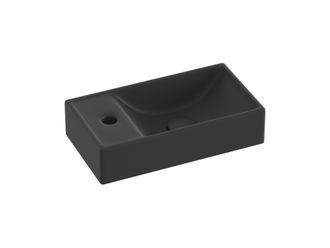 Praustuvas Ravak Veda Wall 40 K Mini, su skyle maišytuvui, spalva- juoda matinė, XJXLD240000