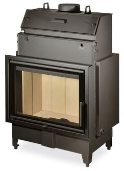 Plieninis židinio ugniakuras su šilumokaičiu ROMOTOP KV HEAT HW2Z01 70.50