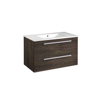 Vonios spintelė su praustuvu Serena 80 cm, rudas ąžuolas, 14113520
