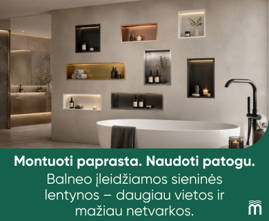 ileidziamos vonios lentynos